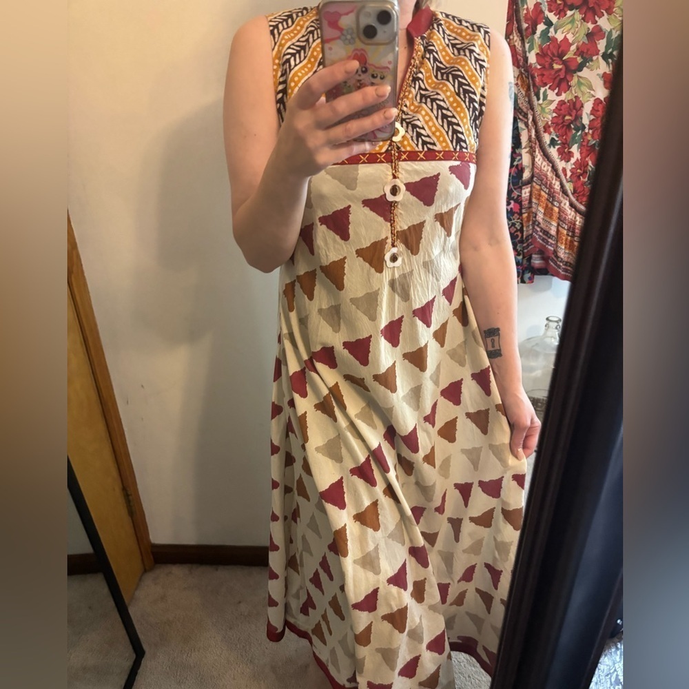 Zola Earthly Fashions Earth Tone Geometric Tunic Dress